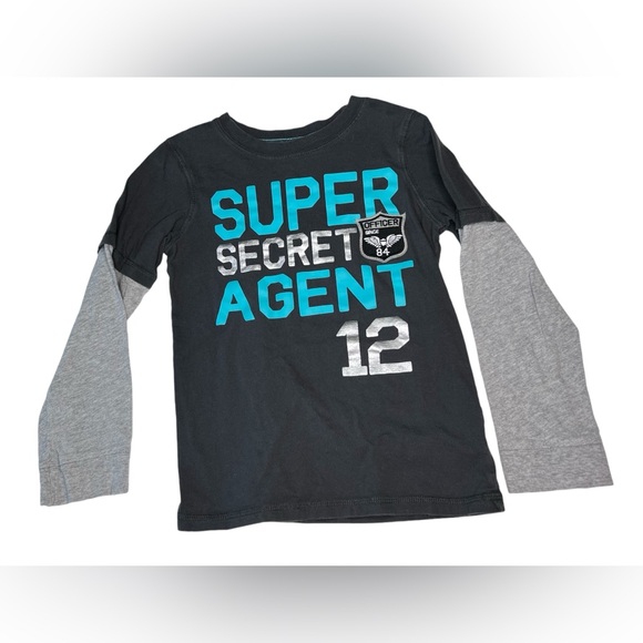 Carter's Other - Carter’s Long sleeve Crew Neck Super Secret Agent Graphic Tee Gray Size 7